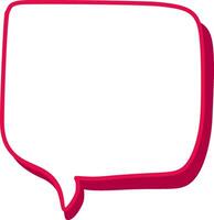 Speech bubble in vibrant red , displaying empty center, symbolizing communication and thought exchange vector