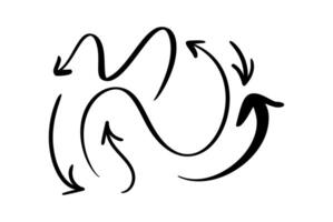 Set Curved Wavy Arrow. Simple Illustration Bundle for Design vector