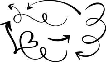Set Curved Wavy Arrow. Design Simple Illustration for Bundle Projects vector