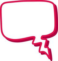 Speech bubble center, vibrant red , displaying empty and symbolizing communication in thought exchange vector