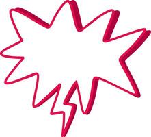 Red jagged speech bubble featuring a lightning bolt tail, delivering a powerful and impactful message with dynamic energy and vibrant design vector