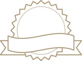 Customizable award badge with scalloped edges and ribbon banner, signaling achievement, quality product or verification, branding in versatile design vector