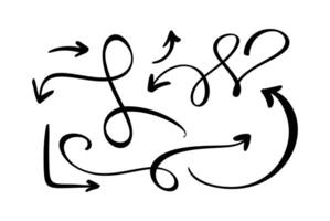 Design Curved Wavy Arrow. Simple Illustration for Projects Set vector