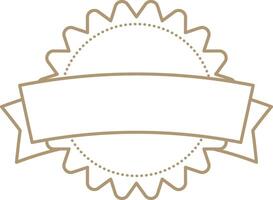 Customizable award badge with ribbon edges and scalloped banner, signaling achievement, quality verification, or product branding in versatile design vector