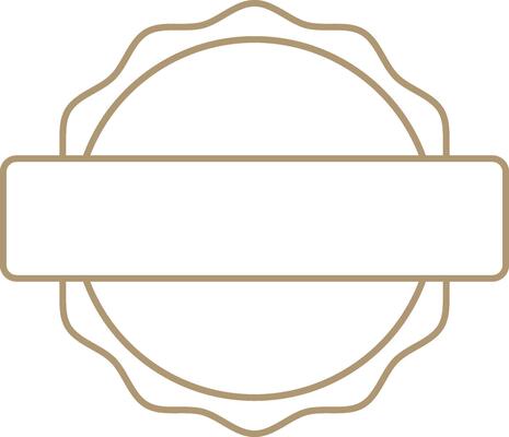 Customizable empty ideal with circular scalloped edge and horizontal ribbon, banner for adding text and creating logos or labels