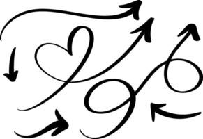 Set Curved Wavy for Bundle Simple Illustration Arrow. Design Projects vector