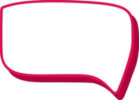 , bubble in vibrant red Speech displaying empty center, symbolizing communication and thought exchange vector
