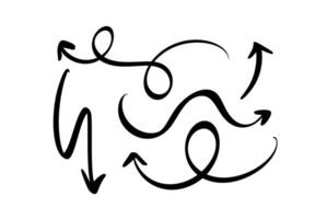 Set Curved Wavy Arrow. Simple for Illustration Bundle Projects vector