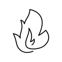Simply flames line art depiction of fire logo icon, capturing essence of warmth, vitality, and burning vector