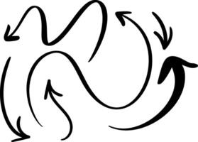 Set Curved Wavy Arrow. Simple Illustration Bundle for Design Projects vector