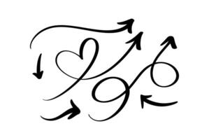 Set Curved Wavy for Bundle Simple Illustration Arrow. Projects vector