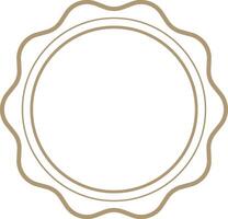 classic elegant scalloped double Simple forming an empty circular label, ideal for vintage or border product branding vector