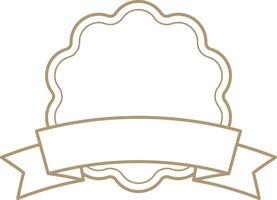 Customizable award badge with scalloped edges and ribbon banner, signaling achievement, quality verification, or product branding in versatile design vector
