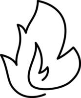 Simply flames line art depiction of fire logo icon, capturing the essence of warmth, vitality, and burning vector