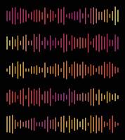 Colorful Audio Waveform Visualizations vector
