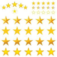 Collection of Golden Star Icons for Ratings, Reviews and Awards vector