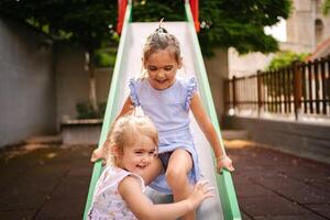 Joyful summer afternoons in Greece with playful children photo