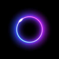 Neon circle with glowing gradient for futuristic energy or technology visual effect vector