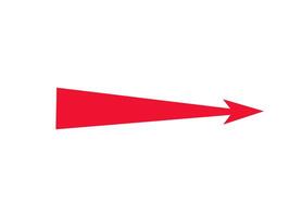 Bold red arrow signifying dynamic motion and forceful straight-line path in strategic direction vector