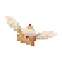 Mosaic pixel art of flying envelope with wings symbolizing nostalgic message delivery vector