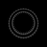 Circular measurement scale with precise radial tick marks for calibration and scientific use vector