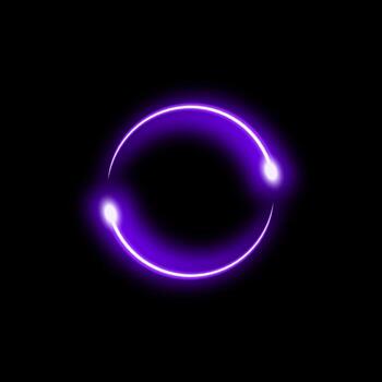 neón circulo con brillante púrpura arco para tecnología interfaces y futurista visual efectos vector