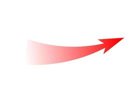 Bold red arrow in motion with sharp pointed tip for strategy or attack representation vector