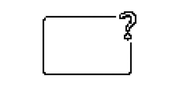 Mosaic pixel question mark icon in 8 bit style for retro game design and ui elements vector