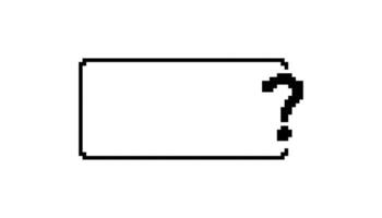 Mosaic pixel question mark icon in retro 8 bit style for fun ui design elements vector