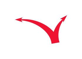 Curved war arrow with two points indicating dynamic motion in tactical strategies vector