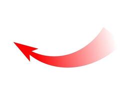 Dynamic red arrow with curved design for strategy and motion representation in games vector