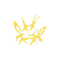 Mosaic pixel art yellow boom icon representing explosion in a creative retro style vector
