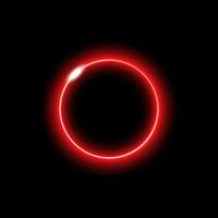 Neon red circle with glowing effect representing energy and futuristic technology vector