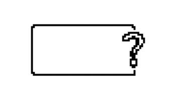 Mosaic pixel art frame with a creative question mark in 8 bit retro style design vector