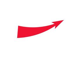 Bold curved arrow showing dynamic movement and strategy in war style red gradient design vector