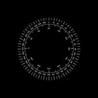 Circular measuring scale with detailed numeric indicators and radial tick marks vector