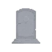 Mosaic pixel art tombstone icon in grey tones with simple and minimalist design vector