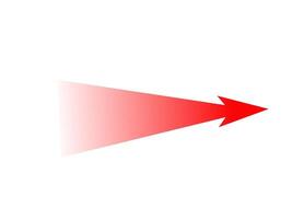 Bold red arrow with gradient effect symbolizing strong forward motion and energy vector