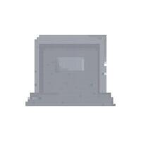 Mosaic pixel art gray grave with retro design and simplistic 8 bit features for icon use vector