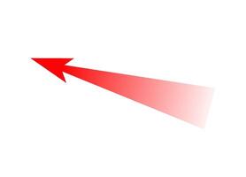 Bold red arrow depicting motion for strategy and attack directions with curved design vector