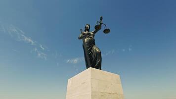 Sculpture of Art of Lady Justice Statue in Turkey City izmir 2024 video