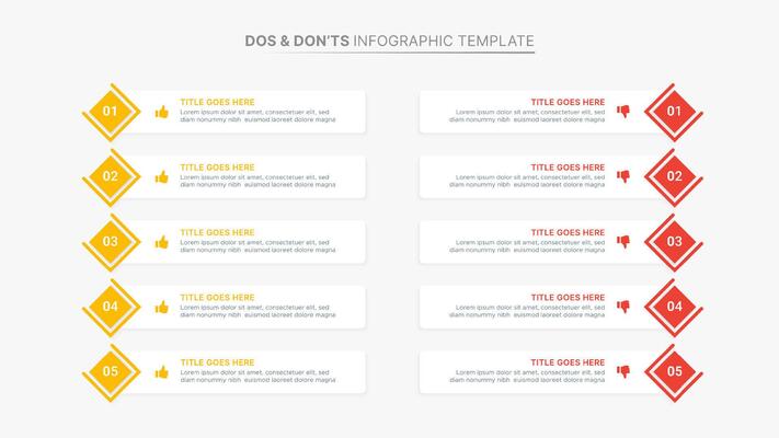 Dos and Donts Comparison Infographic Template Designs