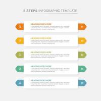 Business Infographic Design Template with 5 List Item Data Points vector