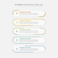 Business Infographic Design Template with 5 List Item Data Point vector