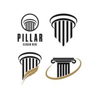 greek pillar logo design concept various style set collection vector