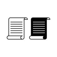 paper scrool cion with text design concept silhouette and outline style vector