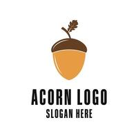 acorn icon logo oak leaf design template vector
