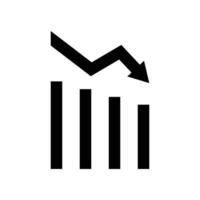 bar chart recession down arrow icon design template vector