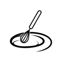 whisk mixing logo design concept creative idea vector