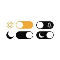 on and off toggle switch button day and night mode design template vector